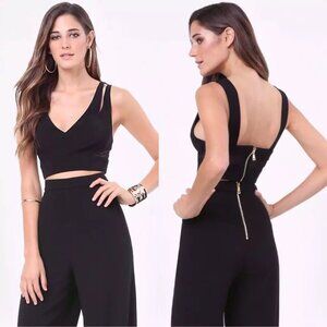 NWT Bebe Tie Back Crew Neck Top Dusk- size 8